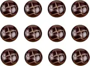 RECHERE 12 PCS Football Pattern Imitation Leather Style Plastic Shank Buttons Craft for DIYS Sewing Embellishment (Coffee,25mm)