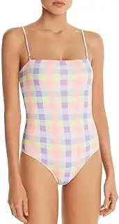 [PAPER London] Womens Sting Ray Check Print Adjustable Straps One-Piece Swimsuit