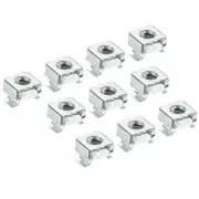M6 Cage Nuts Carbon Steel Zinc Plated for Server Rack Cabinets Silver Tone Pa...