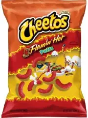 NEW CHEETOS FLAMIN' HOT PUFFS 8 OZ BAG CHEESE FLAVOR SNACKS