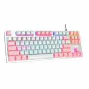 Altec Lansing RGB Gaming Keyboard Compact Mechanical TKL 87 Keys, Pink/ White