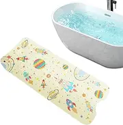 Rukjmqi Bathtub Mat for Baby - Cartoon Pattern Bath Tub Shower Mat Anti Slip | 40 X 16 Inch Machine Washable Kids Bath Tub Mat with Drain Holes and Suction Cups