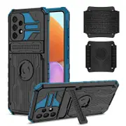 For Samsung Galaxy A32 4G Case,Rugged Dual Layer Stand Case With Wristband Cover For Samsung Galaxy A32 4G