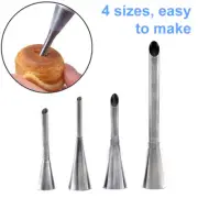 4Pcs Icing Piping Nozzles Tips Cake Sugarcraft Pastry Decor Baking Tools Kit