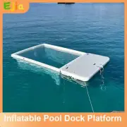 4x3m Inflatable Swimming Pool + Floating Mat Water Dock Platform For Ocean Pool