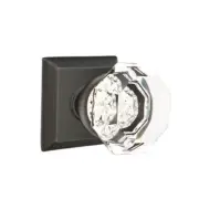 Emtek Old Town Clear Crystal Door Knob Passage Quincy Rosette Oil Rubbed Bronze