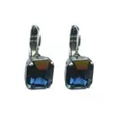 Mariana Earrings Octagon Shaped Montana Blue Austrian Crystals Mood Indigo Od...