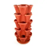 Vertical Garden Strawberry Stackable Planters Herbs Petunias Pancy 5 Tier