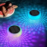 VICHTOP Solar Floating Pool Lights, RGB Color Float Pool Lights with Remote, IP68 Waterproof, Pool Decor Lighting Accessories for Inground, Above Ground Pools, Outdoor, Garden, Party Decoration