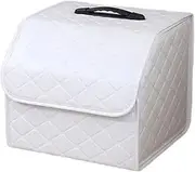 Car Boot Organiser Car Trunk Storage Organizer (Foldable Design) Compact Cargo Box For Keeping Your Vehicle Interior Organized And Clutter-Free(White b,Small)