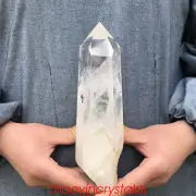 2.24LB Natural clear quartz obelisk quartz crystal point reiki healing XA995