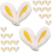 20pcs Rabbit Ears Hairpin Material Pink Adorable Hairpins Decor Felt Small Ears Hair Accessories Clip Accessories Bunny Decor Girl Fluffy Hair Clip Small Fabric Yellow