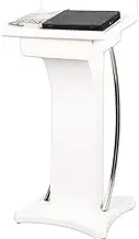 ASSYA Solid Wood Podium Stand, Floor-Standing Reception Desk, Suitable for Hotel Restaurant Office, Classroom, Concert, Church, Conference Room,White