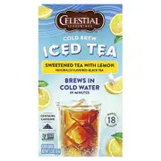 Celestial Seasonings, Cold Brew Iced Tea, Sweetened Tea with Lemon, 18 Tea Bags, 1.3 oz (37 g)