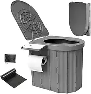 jamgeery Camping Potty | Retractable Travel Potty with Lid | Large Capacity Vehicle Commode, Reusable Hiking Accessories for Outdoor