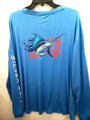 Silver Bait Bright BLUE Fishing Shirt, 3XL, UPF 50+, Quick Dry, Brand New!
