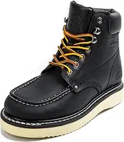 [Glorysafe] Men's Work Boot with Soft Toe - Waterproof & Slip Resistant 6 Inch Safety Boots for Construction,Rubber Sole Lightweight Working Botas