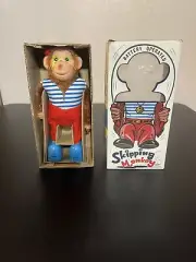 Vintage Battery Operated Skipping Toy Monkey Made in Japan Chimpanzee Animal