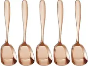 Hjatirace Square Head Stainless Steel Serving Spoons, Ice Cream Spoons, Thick Tea Spoons Cutlery Utensils for Parties Dinners Catering Services