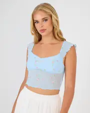 [Mooloola] Mooloola Women's Juliet Top in Blue 0 Blue