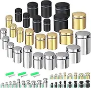 12 Sets 1/2" x 0.78" Black Stainless Steel Standoff Screws Advertising Mounting Hardware Wall Mount Glass Standoff Holder for Hanging Acrylic Sign Glass Panel Advertising (12mm Dia. x 20mm L.)