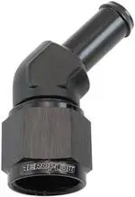 Aeroflow Female -10An 45Deg to 1/2 Barbblack Swivel Nut - AF412-10-08BLK