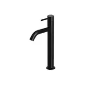 MEIR Piccola Tall Basin Mixer with 130mm Curved Spout - Single Lever - Matte Black