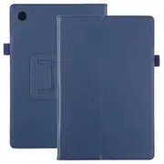 For Samsung Galaxy Tab A8 10.5in (2021) Case, Lychee Texture PU Leather Cover, Dark Blue