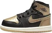 [Nike] Jordan Toddler's 1 Retro High OG Black/Metallic Gold-Sail (FD1413 071), Black/Metallic Gold-sail, 9 Toddler
