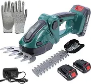 Hedge Trimmer Grass Shear，with 1500mAh Batteries * 2, 13CM + 22CM Length Lawn Scissors