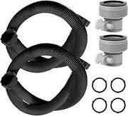2 Pack 1.5" Diameter 29060E Pool Hoses for Above Ground Pools, 59" Pump Hoses Replacement for 1500 GPH In-tex Filter Pumps Saltwater Systems Sand Filters, with 4 Gaskets, Black