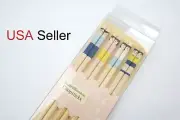 4 Pairs Natural Bamboo Chopsticks Japanese Style Reusable - Family (USA Seller )