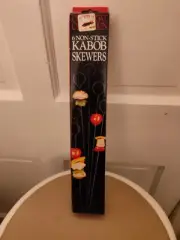 VTG NIP Charcoal Companion 6 Non Stick Kabob Skewers (1991) 14" Long