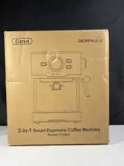 Gevi GECME403L-U Black Silver Electric 2-in-1 Smart Espresso Coffee Machine