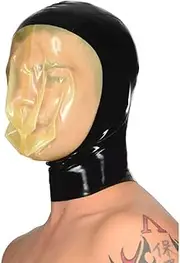 Latex Head Cover Transparent Latex Face Hood Latex HeadMask Latex Mask with a small hole for Cosplay Party Club Wear (M)