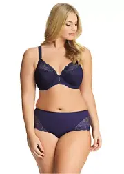 Elomi Carmen 42D 2XL Plunge Bra Brief Set Ink Blue 4010 4015
