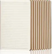 ZCZN 12 Pack A5 Kraft Notebook, Lined Notebooks for Work, Travel, School, 60 Pages/30 Sheets