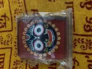Krishna tiny photo stand. for alters.Jaganath.red backround alter stand
