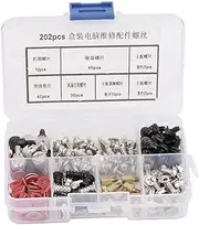 Respicefinem 202Pcs Motherboard Hard Disk Screws PC Assortment Kit Ideal for Computer Repairing Accessories Durable with Storage Box