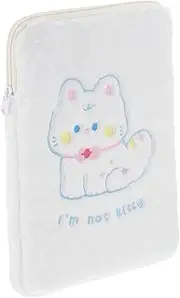 Yardenfun Cat Tablet Bag Cartoon Tablet Holder Tablet Stand Holder Teen Girl Cute Tote Bag Cartoon Tablet Handbag Tablet Bag Tablet Protective Cover Tablet Protector White Plush