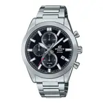 【CASIO】EDIFICE 黑面三眼計時不鏽鋼男錶 藍寶石水晶鏡面 41MM EFB-710D-1A 台灣卡西歐公司貨