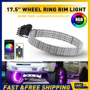 15.5" RGB LED Wheel Ring Lights For Truck Car Rim Lights Bluetooth APP Control (for: Porsche)