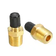 2x 1/4 NPT MPT Brass Air-Compressor Tank Fill Valve-Schrader Adapter Fitting