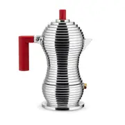 Alessi Pulcina Induction Espresso Coffee Maker Red 6 Cup - Robins Kitchen