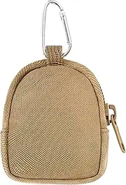 [Generic] Fashionable Pouch Locket Backpack Pendant, Tiny Key Chain, Portable Coin Purse, Car Key Accessories, Zipper Wallet for Women/Men, 2.76 X 3.15 X 0.98 Inches, Khaki, Refer to description, Unisex