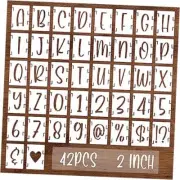 BAMIDELE Alphabet Letter Stencils, 42 Pcs Reusable Plastic Letters 2 Inch