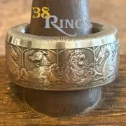 EXCLUSIVE GIGANTIC PURE SILVER Queen's Beasts 2TOz COIN RING SIZE 10-13 UK Euro