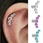 Steel Bar Cartilage Helix Tragus Stud Earrings Body Jewelry Ear Piercing