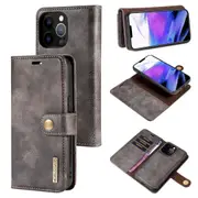 DG.Ming iPhone 13 Pro Detachable Classic Folio Case Cover Apple 13Pro [Grey]