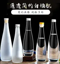 在飛比找松果購物優惠-透明瓶身雙口玻璃瓶飲料瓶果汁瓶礦泉水瓶平口絲口蒙砂果酒瓶 (